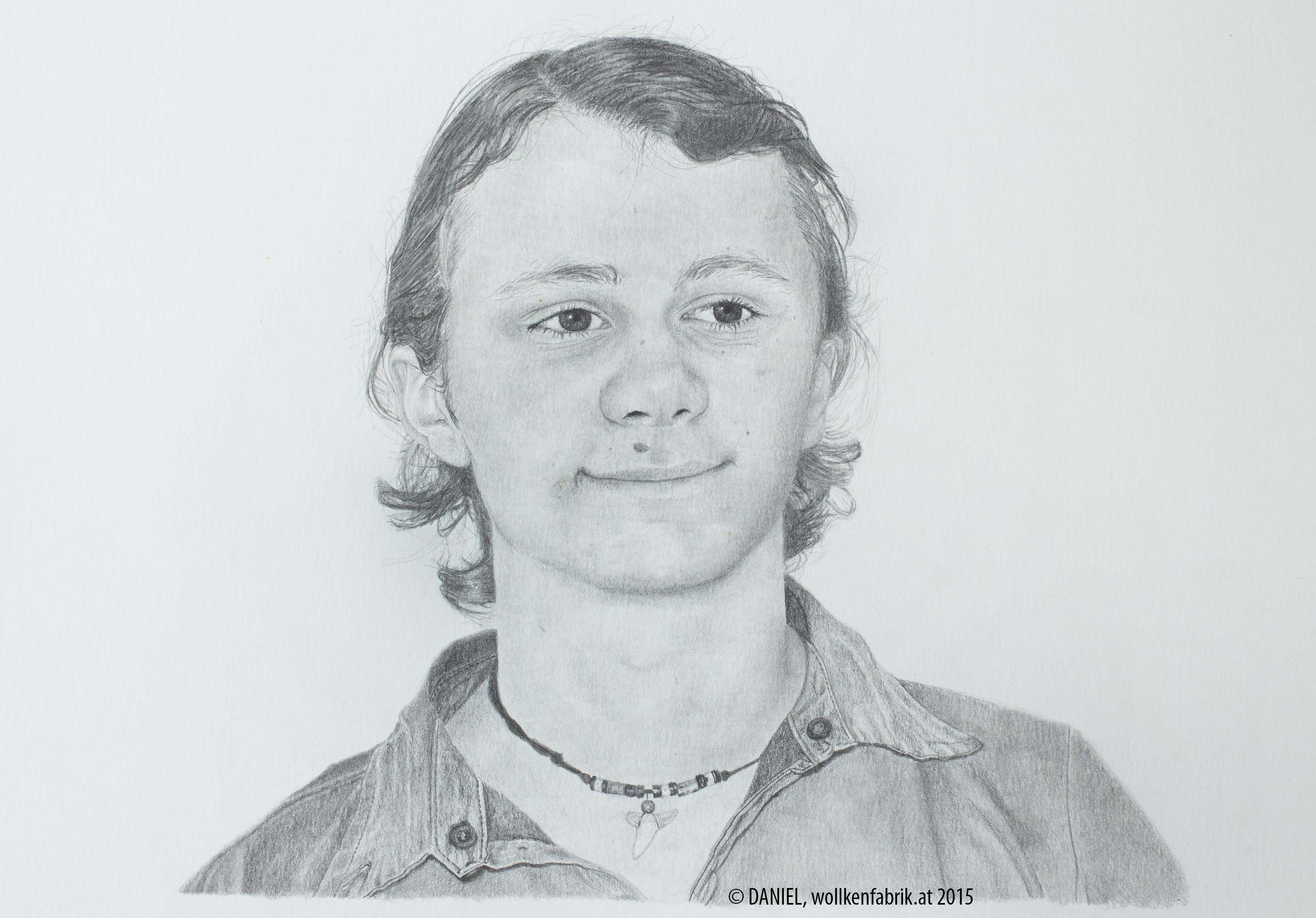 Porträt von meinem Freund Adrian, Hand-Zeichnung, Bleistift auf Papier
